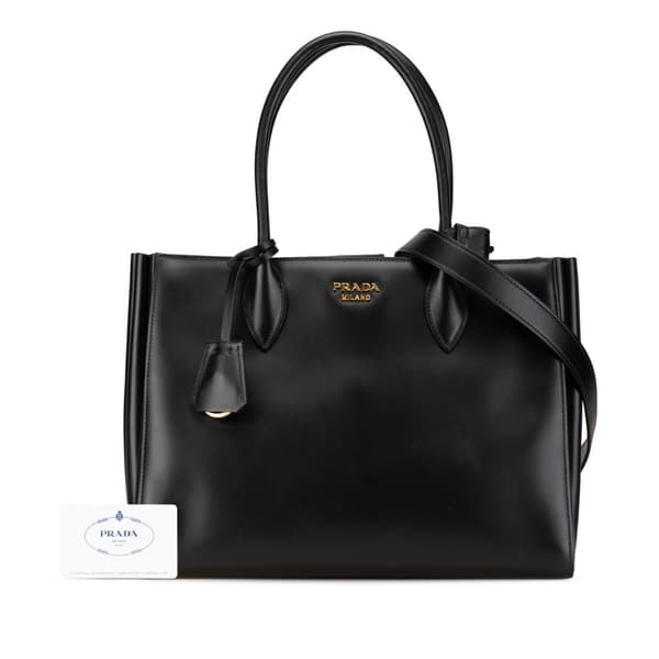 Pre-owned Prada City Calf Satchel Black