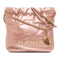 Pikkukuva 1 / 10: Pre-owned Chanel Mini Metallic Quilted Calfskin 22 Satchel Pink