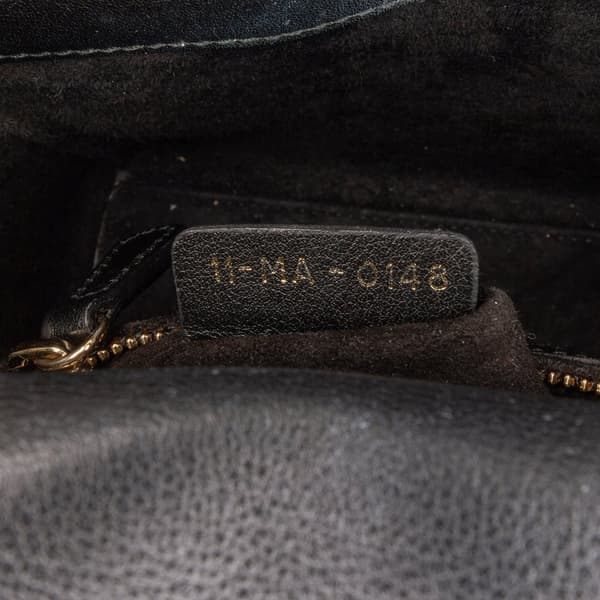 Pre-owned Dior Mini Calfskin Embellished Lady Dior Black