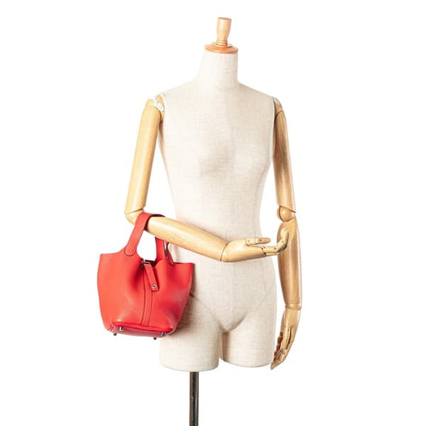 Pre-owned Hermès Clemence Picotin Lock 18 Red
