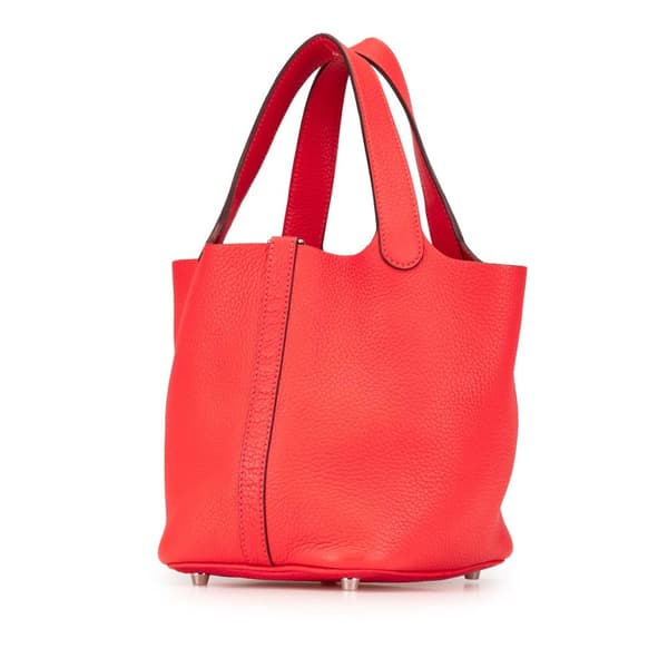 Pre-owned Hermès Clemence Picotin Lock 18 Red