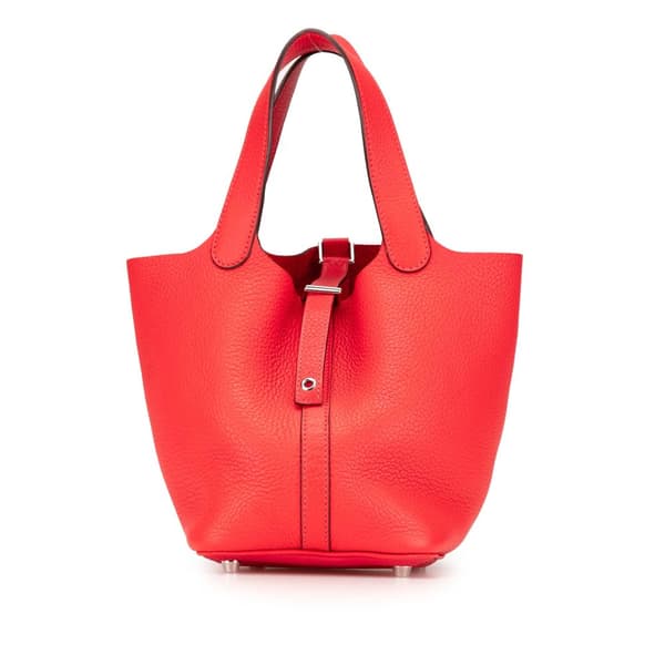 Pre-owned Hermès Clemence Picotin Lock 18 Red