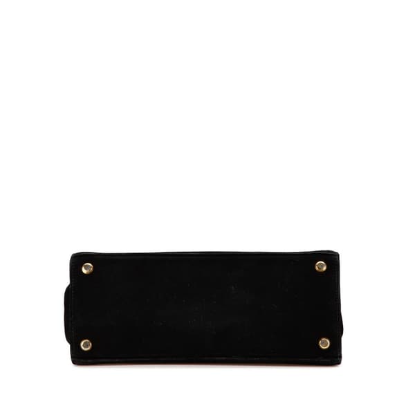 Pre-owned Ferragamo Suede Vara Bow Satchel Black