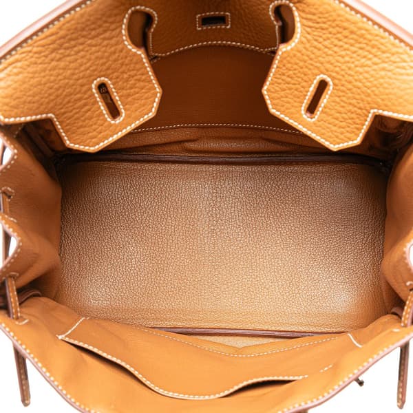 Pre-owned Hermès Clemence Birkin Retourne 30 Brown