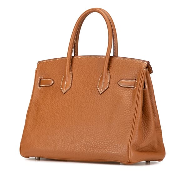 Pre-owned Hermès Clemence Birkin Retourne 30 Brown
