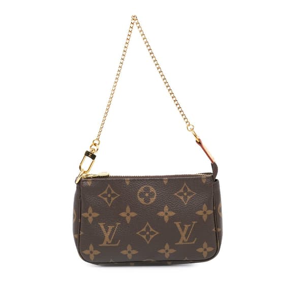 Pre-owned Louis Vuitton Monogram Mini Pochette Accessoires Brown