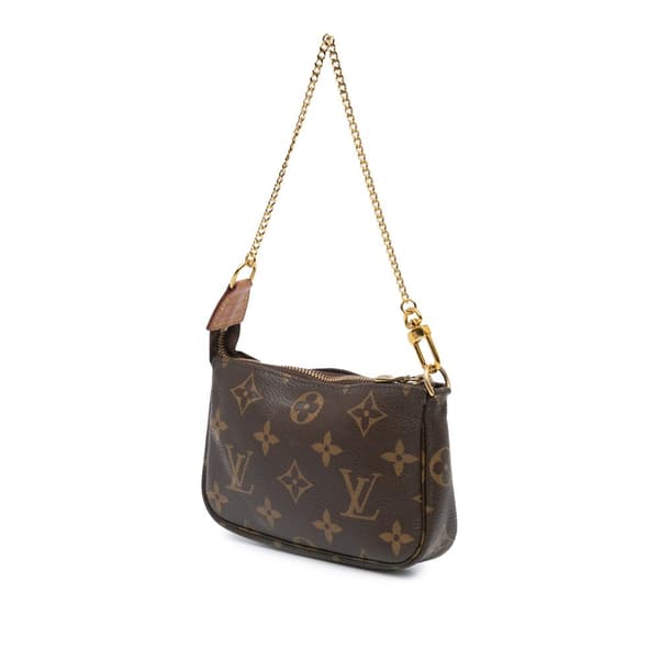 Pre-owned Louis Vuitton Monogram Mini Pochette Accessoires Brown