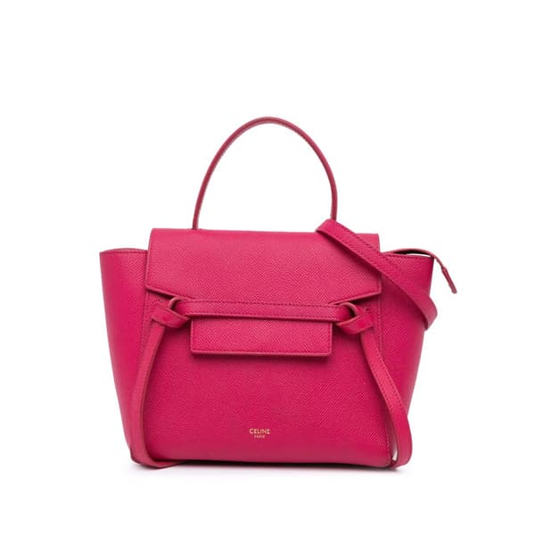 Pre-owned Celine Nano Grained Calfskin Belt Bag Pink