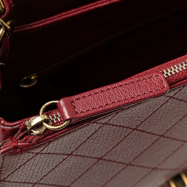 Pre-owned Chanel Medium Calfskin Coco Curve Flap Red