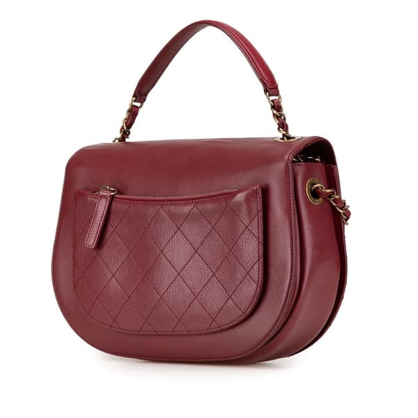 Pre-owned Chanel Medium Calfskin Coco Curve Flap Red