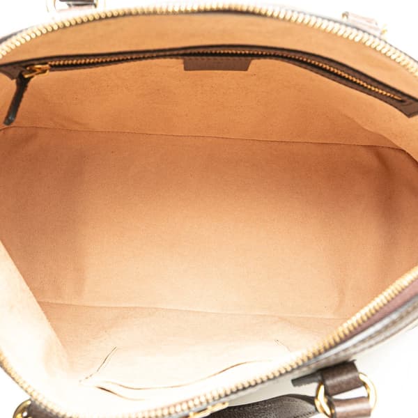 Pre-owned Gucci Medium GG Supreme Ophidia Web Satchel Brown