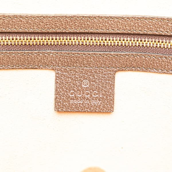 Pre-owned Gucci Medium GG Supreme Ophidia Web Satchel Brown