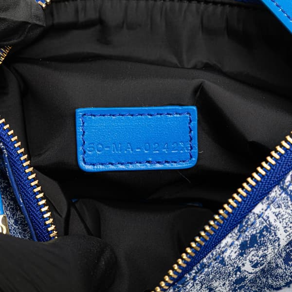 Pre-owned Dior Small Technical Fabric Toile de Jouy Reverse DiorTravel Nomad Pouch Blue