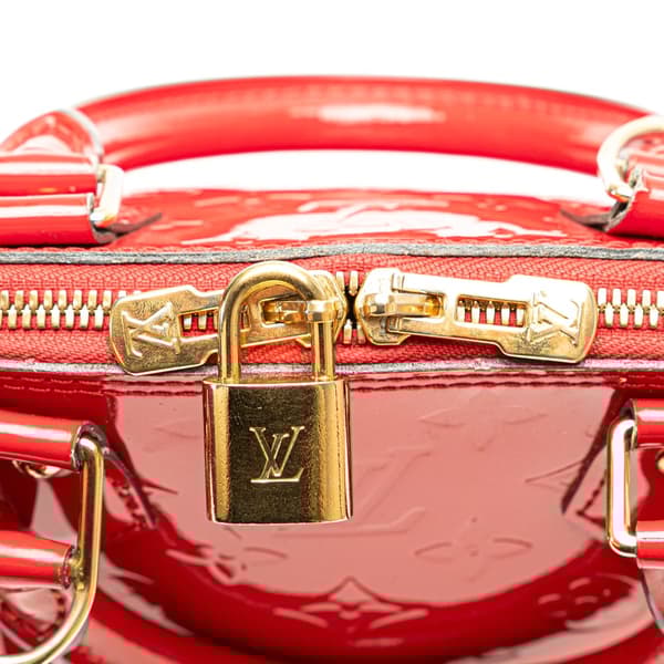 Pre-owned Louis Vuitton Monogram Vernis Alma BB Red