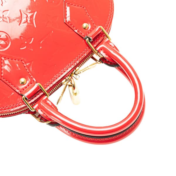 Pre-owned Louis Vuitton Monogram Vernis Alma BB Red