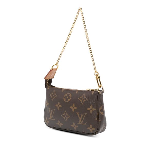 Pre-owned Louis Vuitton Monogram Mini Pochette Accessoires Brown