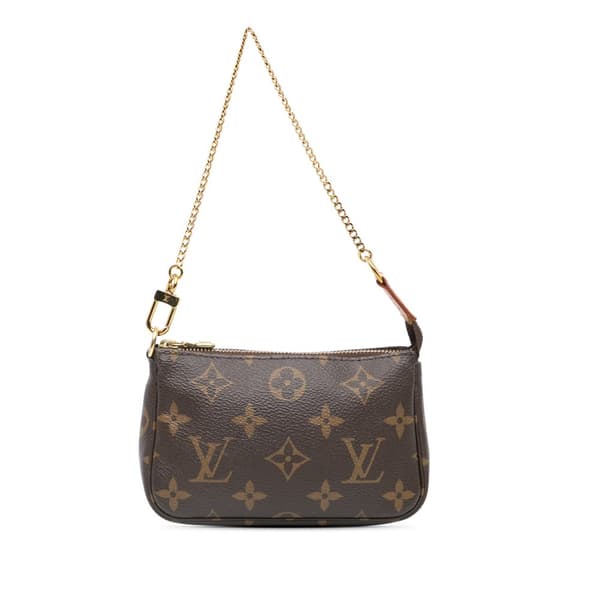 Pre-owned Louis Vuitton Monogram Mini Pochette Accessoires Brown