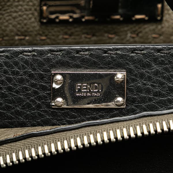 Pre-owned Fendi Large Selleria Peekaboo Iconic Satchel Brown