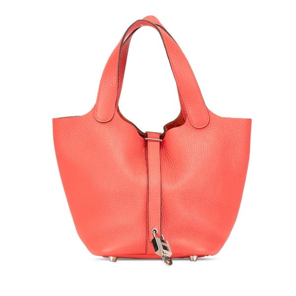 Pre-owned Hermès Clemence Picotin Lock 18 Orange