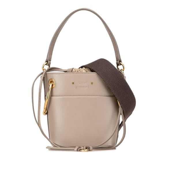 Pre-owned Chloé Mini Calfskin Roy Bucket Bag Brown