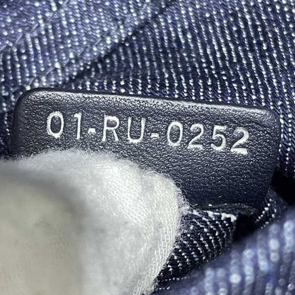 Pre-owned Dior Medium Denim Cannage Eyelet Lady D Joy Blue