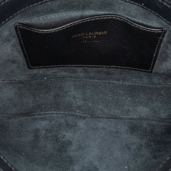Pre-owned Saint Laurent Mini Calfskin Le 5 a 7 Bag Black