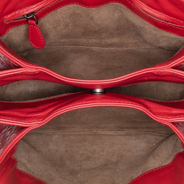 Pre-owned Bottega Veneta Small Intrecciato Roma Red