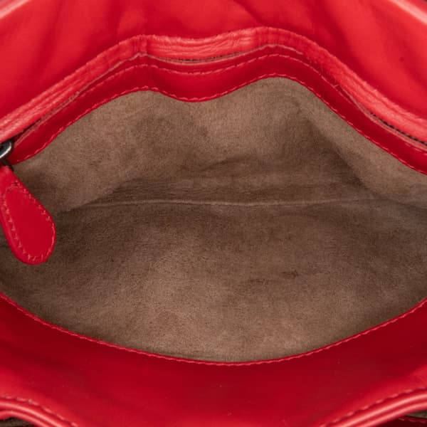 Pre-owned Bottega Veneta Small Intrecciato Roma Red