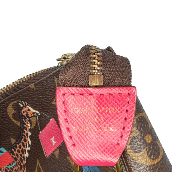 Pre-owned Louis Vuitton Monogram Giraffe Christmas Mini Pochette Accessoires Brown