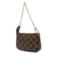 Miniatyrbillede 2 af 7: Pre-owned Louis Vuitton Damier Ebene Trunks and Bags Mini Pochette Accessoires Brown