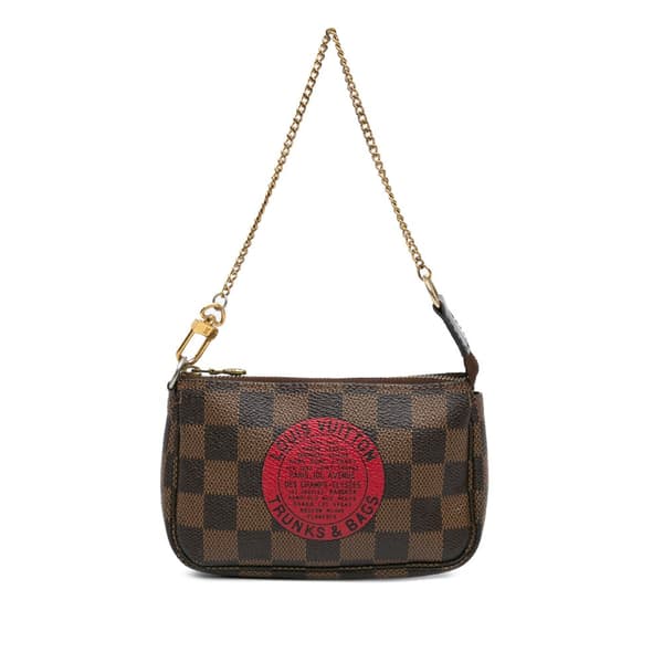 Pre-owned Louis Vuitton Damier Ebene Trunks and Bags Mini Pochette Accessoires Brown
