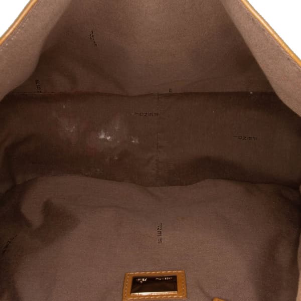 Pre-owned Fendi Patent Leather Push Lock Satchel Yellow