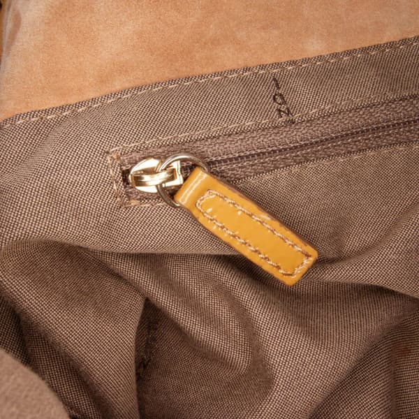 Pre-owned Fendi Patent Leather Push Lock Satchel Yellow