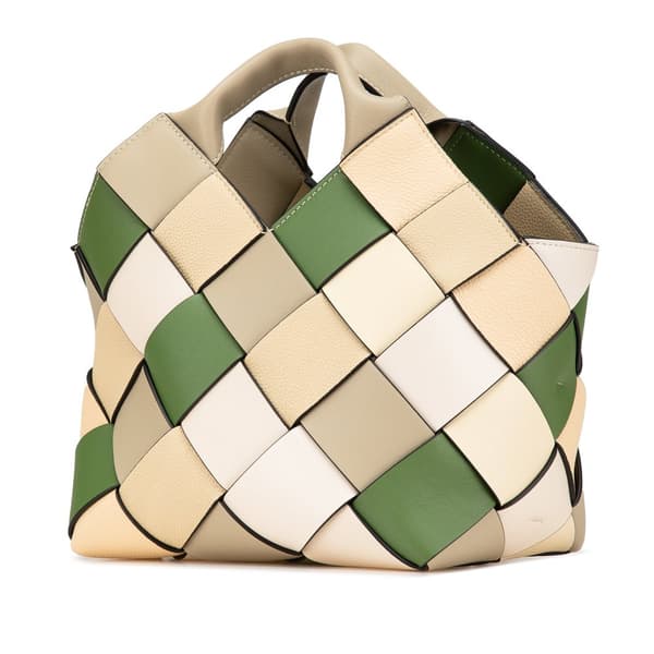 Pre-owned LOEWE Small Woven Leather The Surplus Collection Basket Bag Brown
