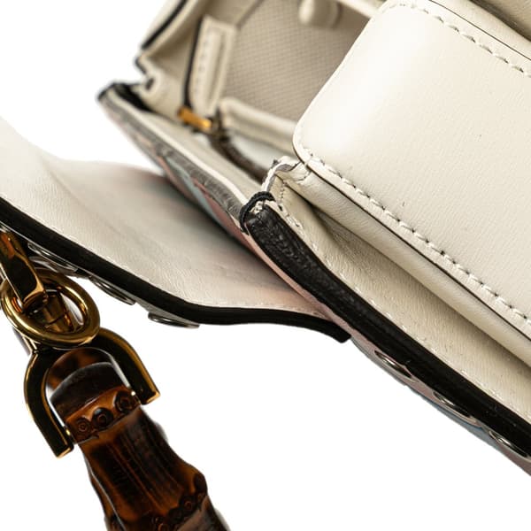 Pre-owned Gucci Calfskin Lovelight Bamboo Top Handle Bag Multi