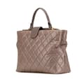 Miniatyrbillede 2 af 10: Pre-owned Chanel Quilted Glazed Calfskin Gold Bar Tote Brown