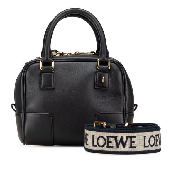 Pre-owned LOEWE Calfskin Amazona 16 Square Bag Black