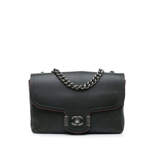 Pre-owned Chanel Paris-Greece Calfskin Archi Chic Flap Black