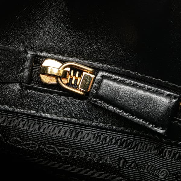 Pre-owned Prada Small Canvas Symbole Triangolo Satchel Brown