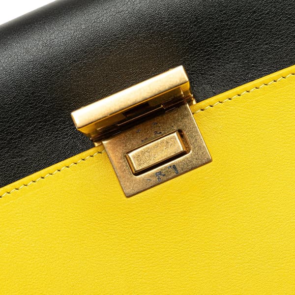 Pre-owned Celine Small Tricolor Leather Trapeze Satchel Black