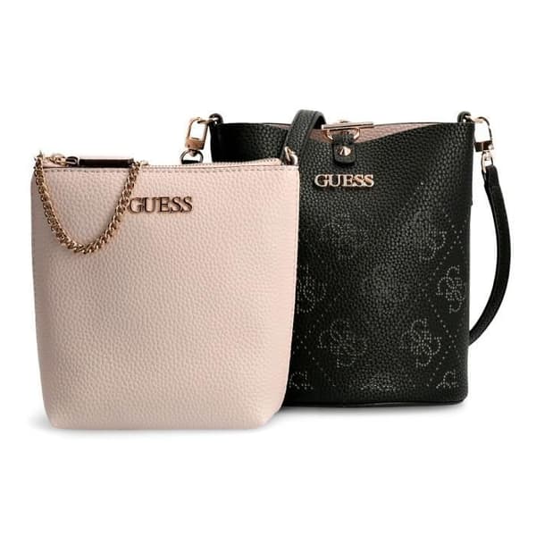GUESS Amara Kasinta Bucket Bag Black [204147] - axelremsväska crossbody väska