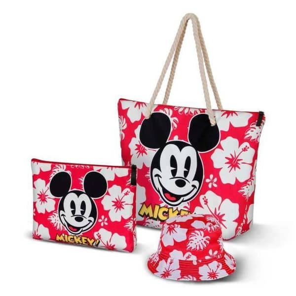 Strandväska - KARACTER MANIA - Disney Mickey Mouse Hawaii - Röd - One size