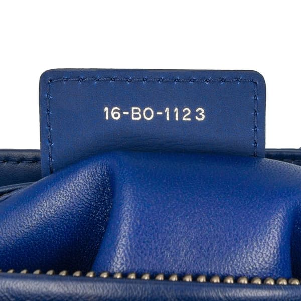 Pre-owned Dior Medium Ultra Matte Calfskin Cannage Lady Dior Blue