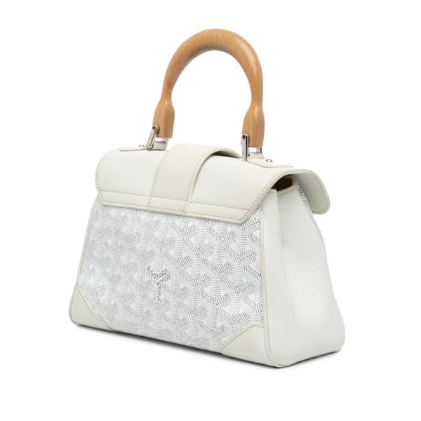 Pre-owned Goyard Mini Goyardine Saigon Souple White