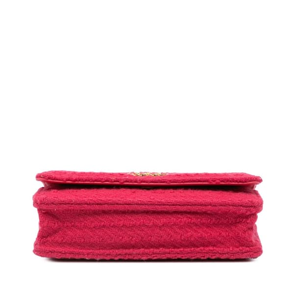 Pre-owned Chanel Tweed 19 Wallet On Chain Pink