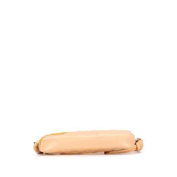 Pre-owned Chanel Lambskin Cambon Ligne Pochette Brown