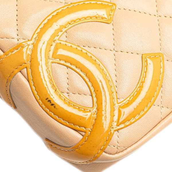 Pre-owned Chanel Lambskin Cambon Ligne Pochette Brown