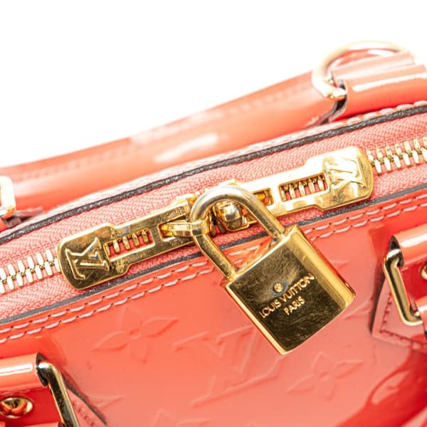 Pre-owned Louis Vuitton Monogram Vernis Alma BB Orange