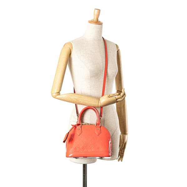 Pre-owned Louis Vuitton Monogram Vernis Alma BB Orange