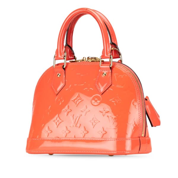 Pre-owned Louis Vuitton Monogram Vernis Alma BB Orange